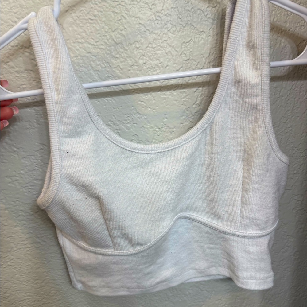 White Ribbed Tank Top - Picture 7 of 7